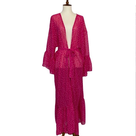 New! Berry Ruffle Kimono/Cover-Up - Picture 7 of 12